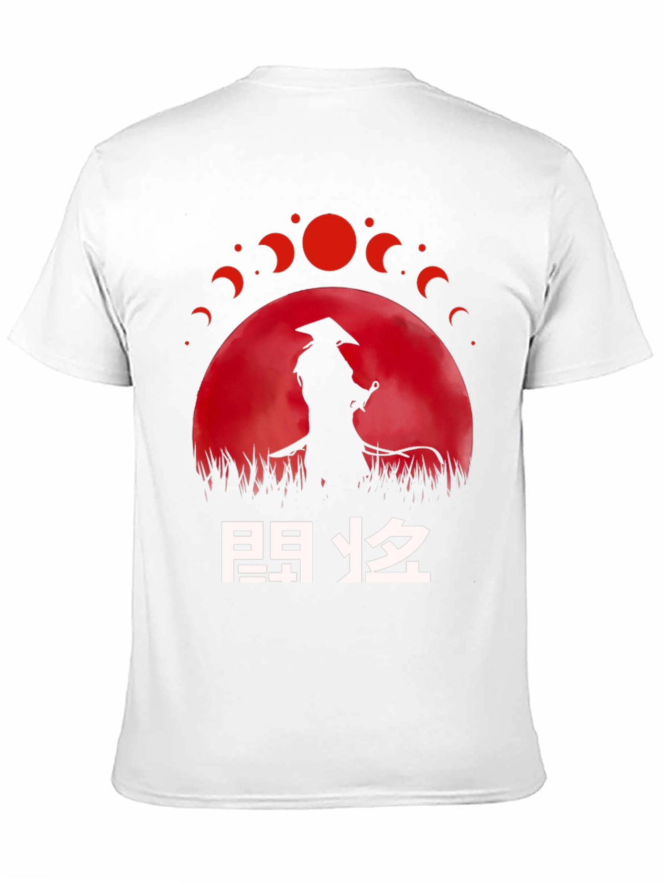 Samurai Moon Phase Graphic T-Shirt - Unique Design