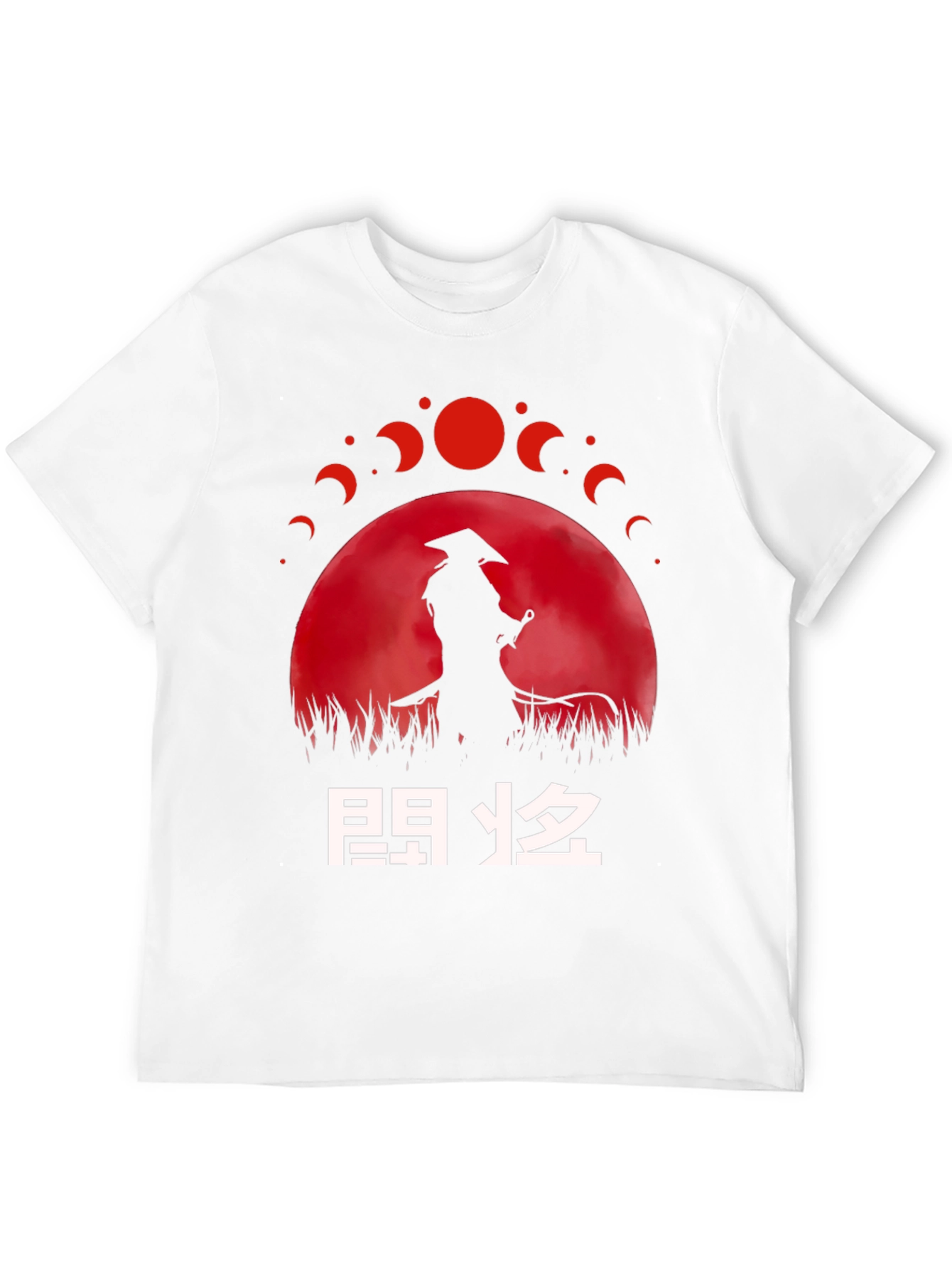 Samurai Moon Phase Graphic T-Shirt - Unique Design