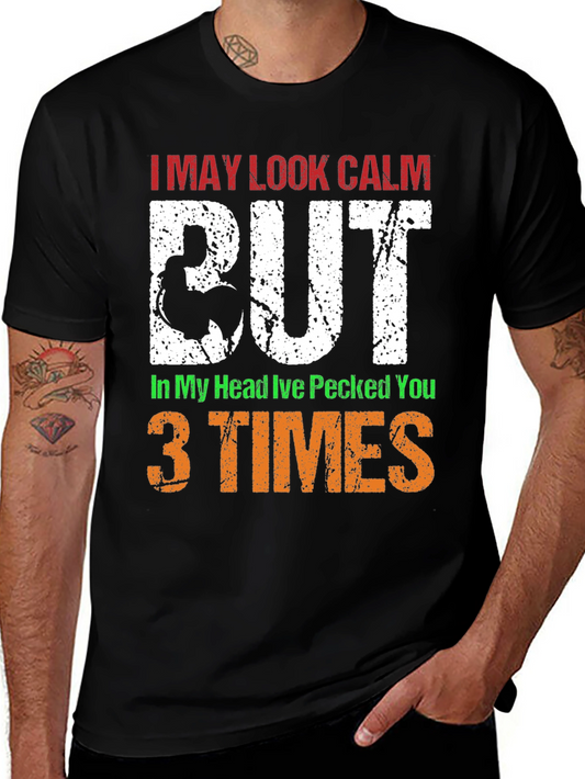 Calm Rooster Graphic Tee - Funny Novelty T-Shirt