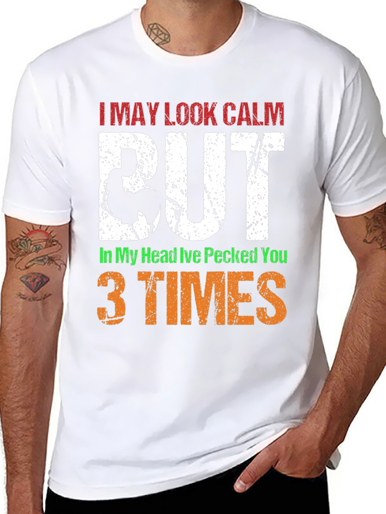 Calm Rooster Graphic Tee - Funny Novelty T-Shirt