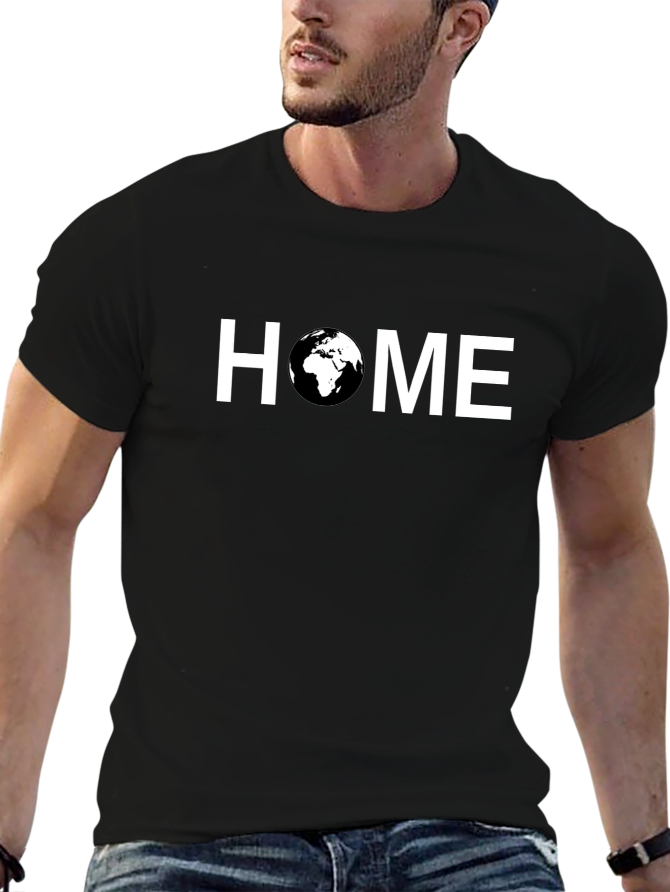 Earth Home T-Shirt - Black Graphic Tee