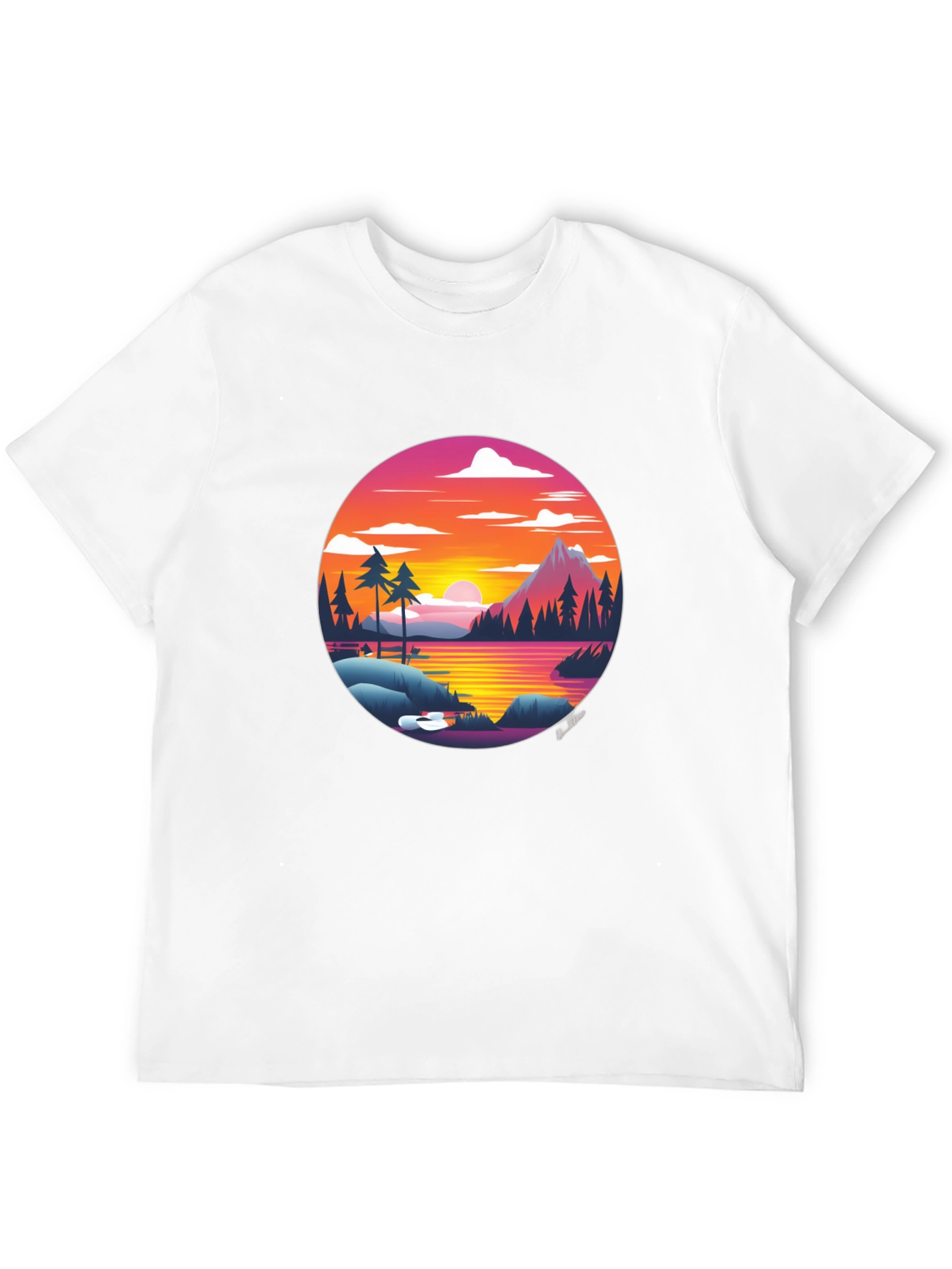 Retro Sunset Lake T-Shirt