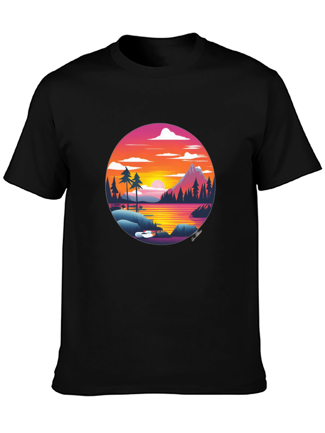Retro Sunset Lake T-Shirt