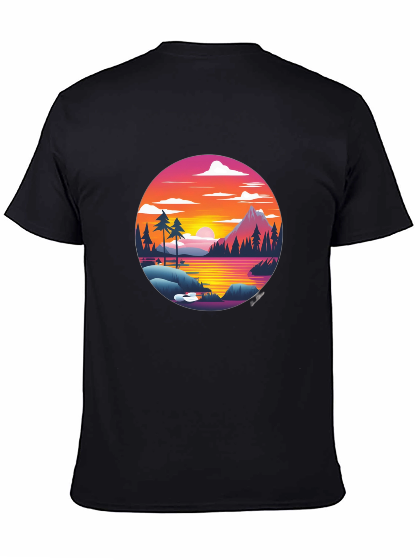 Retro Sunset Lake T-Shirt