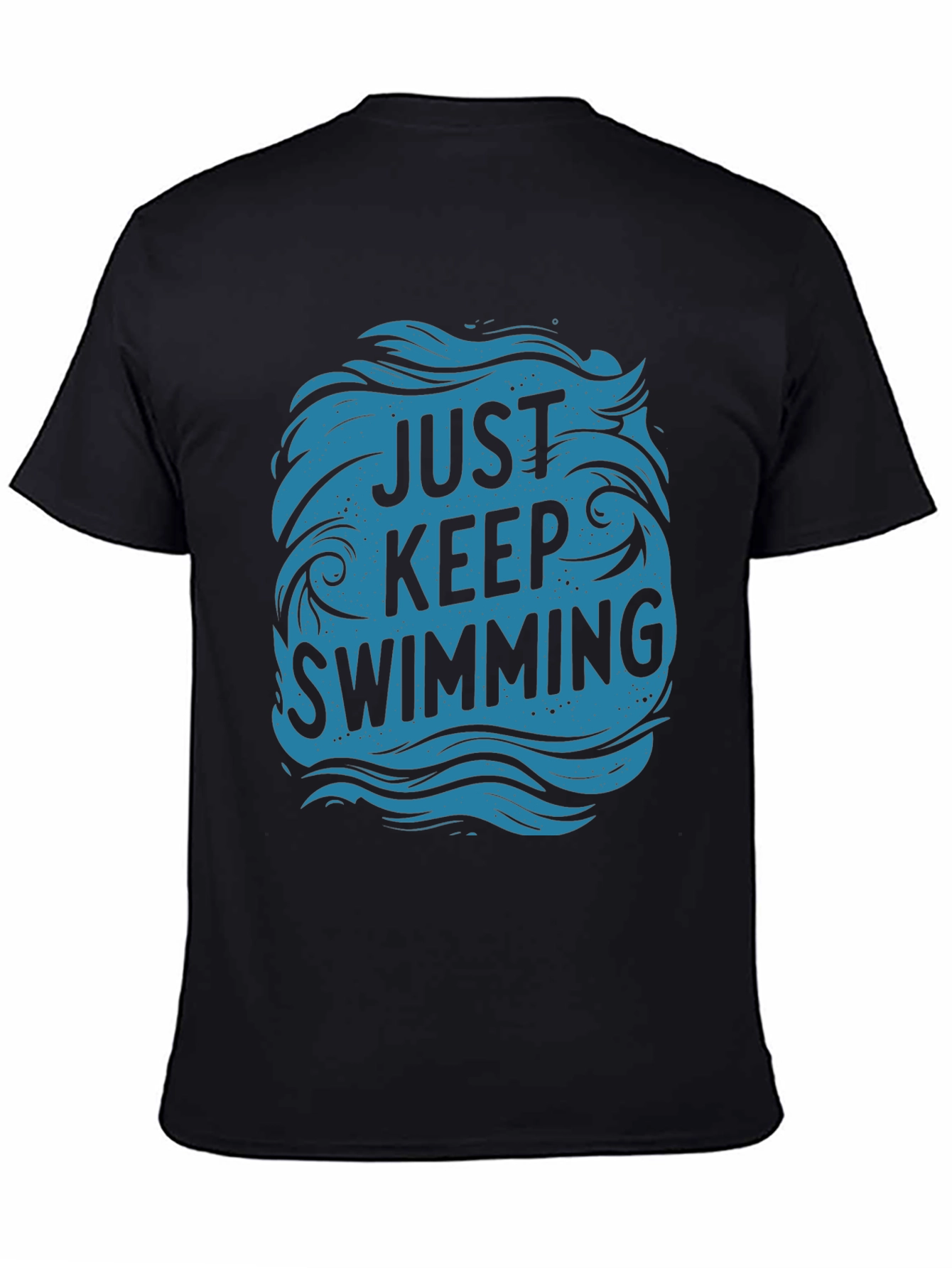 Just Keep Swimming Graphic Tee - Black