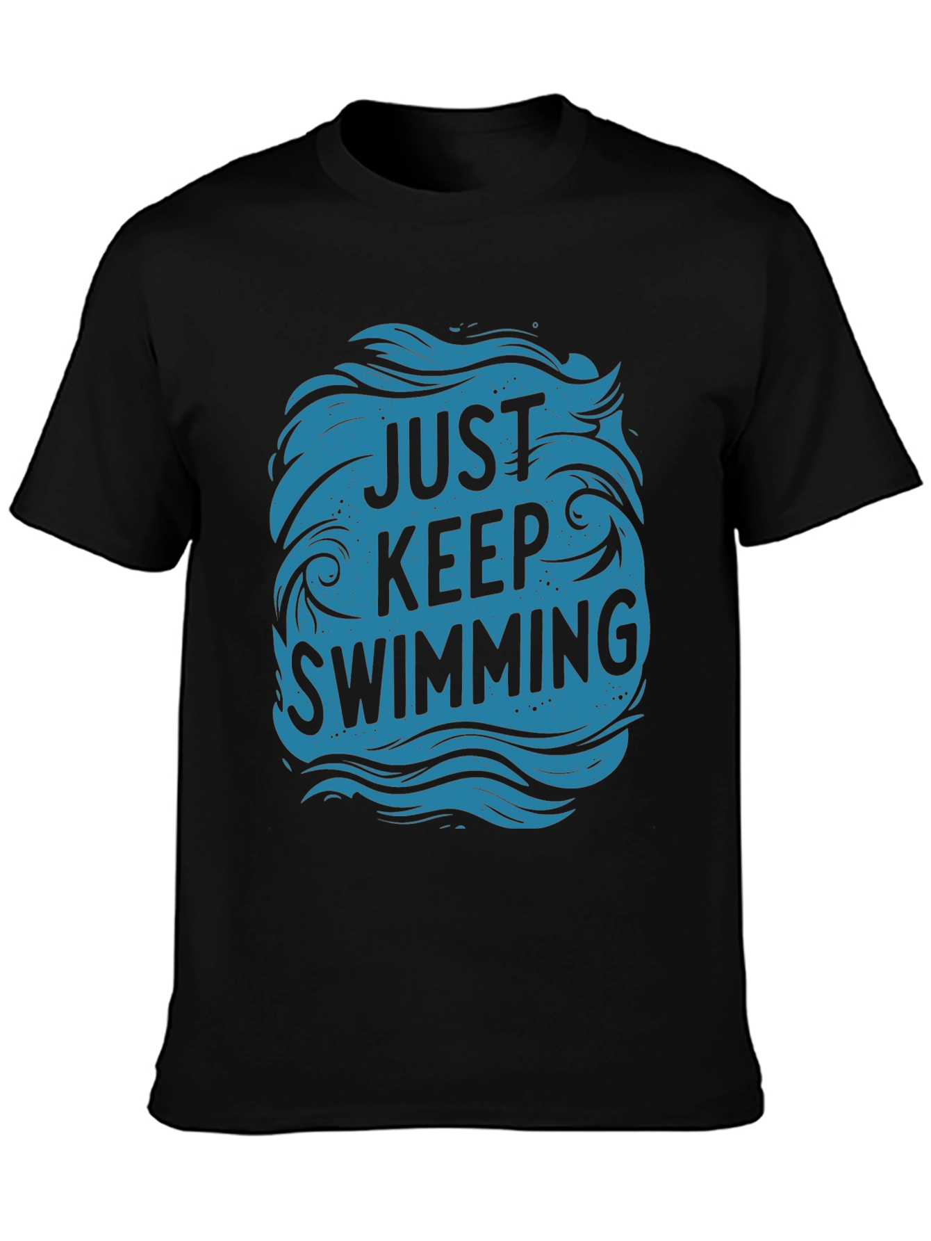 Just Keep Swimming Graphic Tee - Black