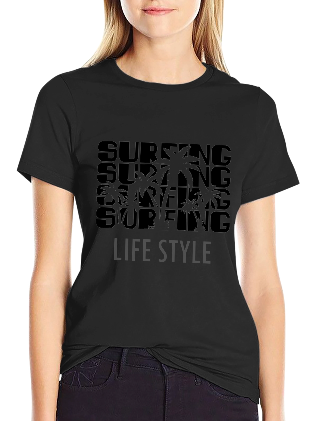 Surfing Lifestyle Black T-Shirt