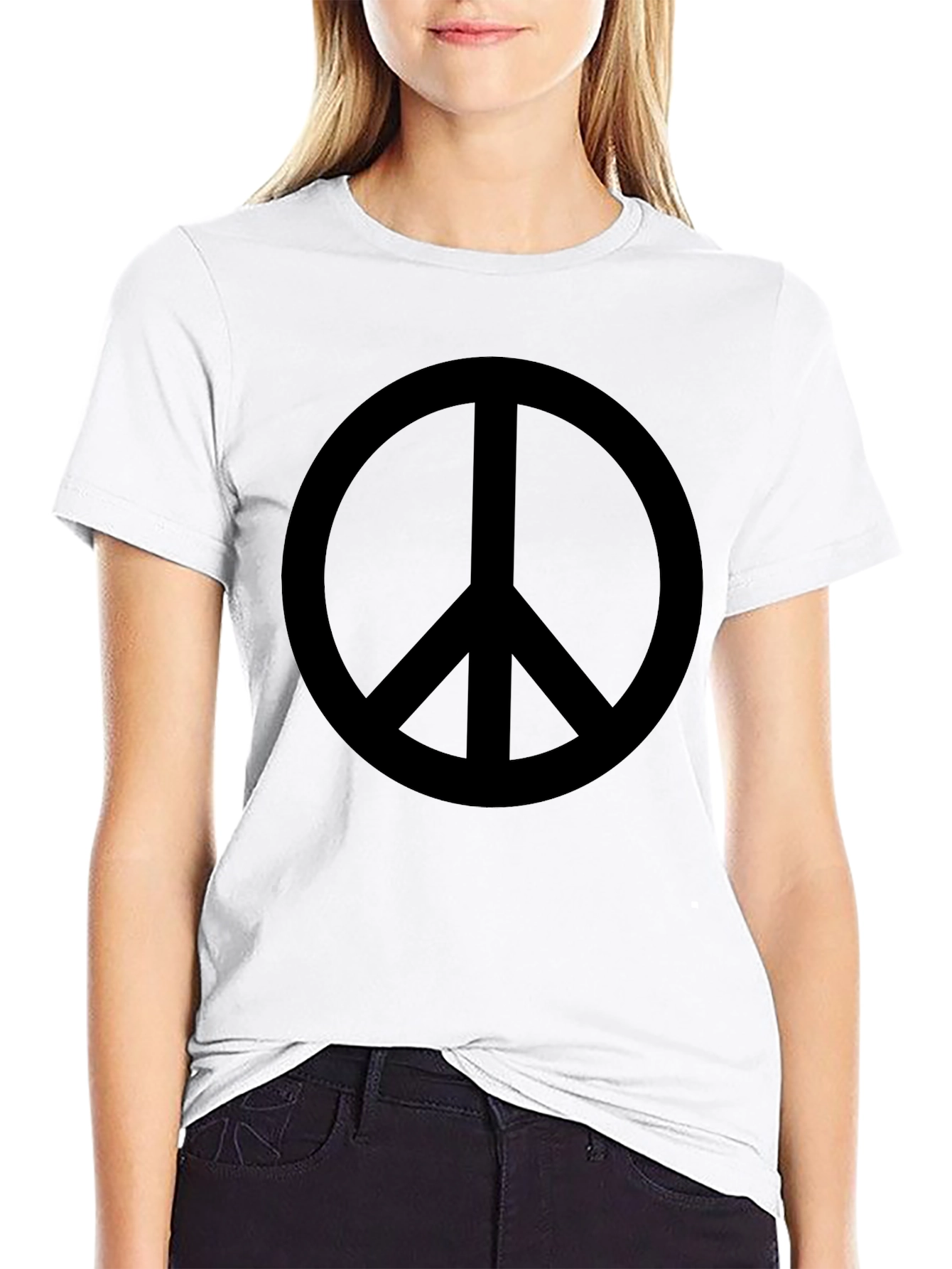 Peace Sign Black Graphic T-Shirt