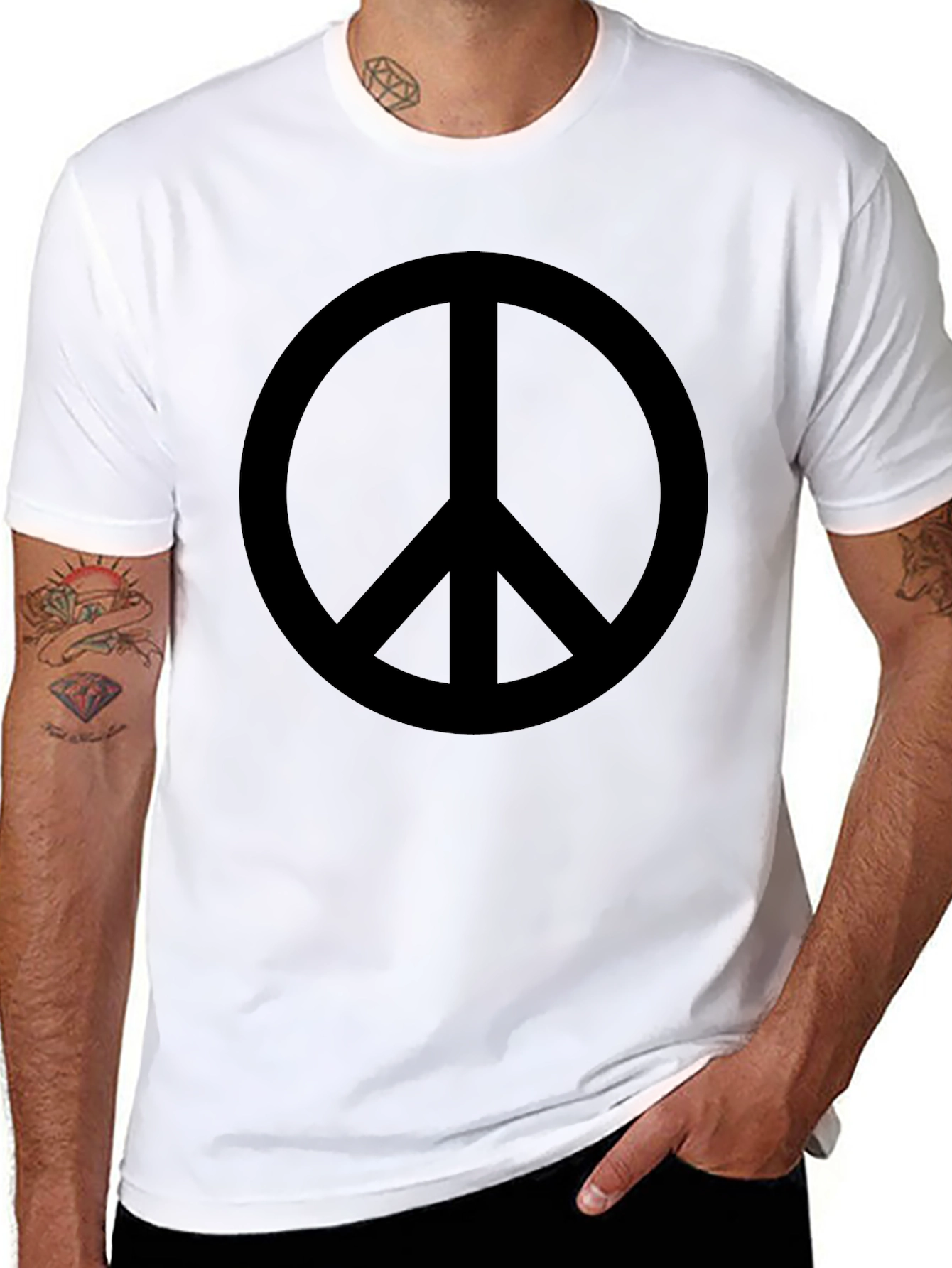 Peace Sign Black Graphic T-Shirt