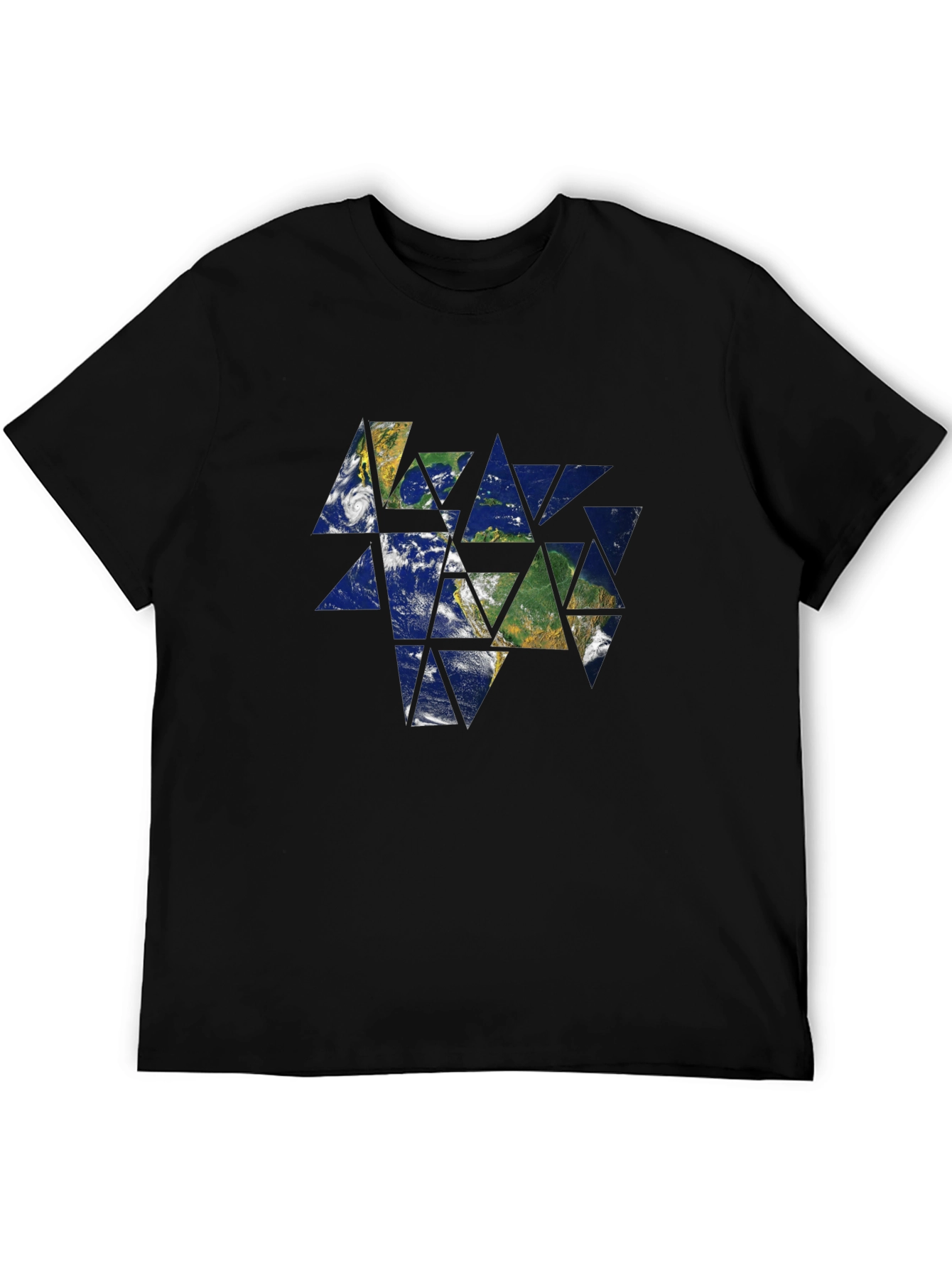 Geometric Earth Graphic Tee - Modern Style