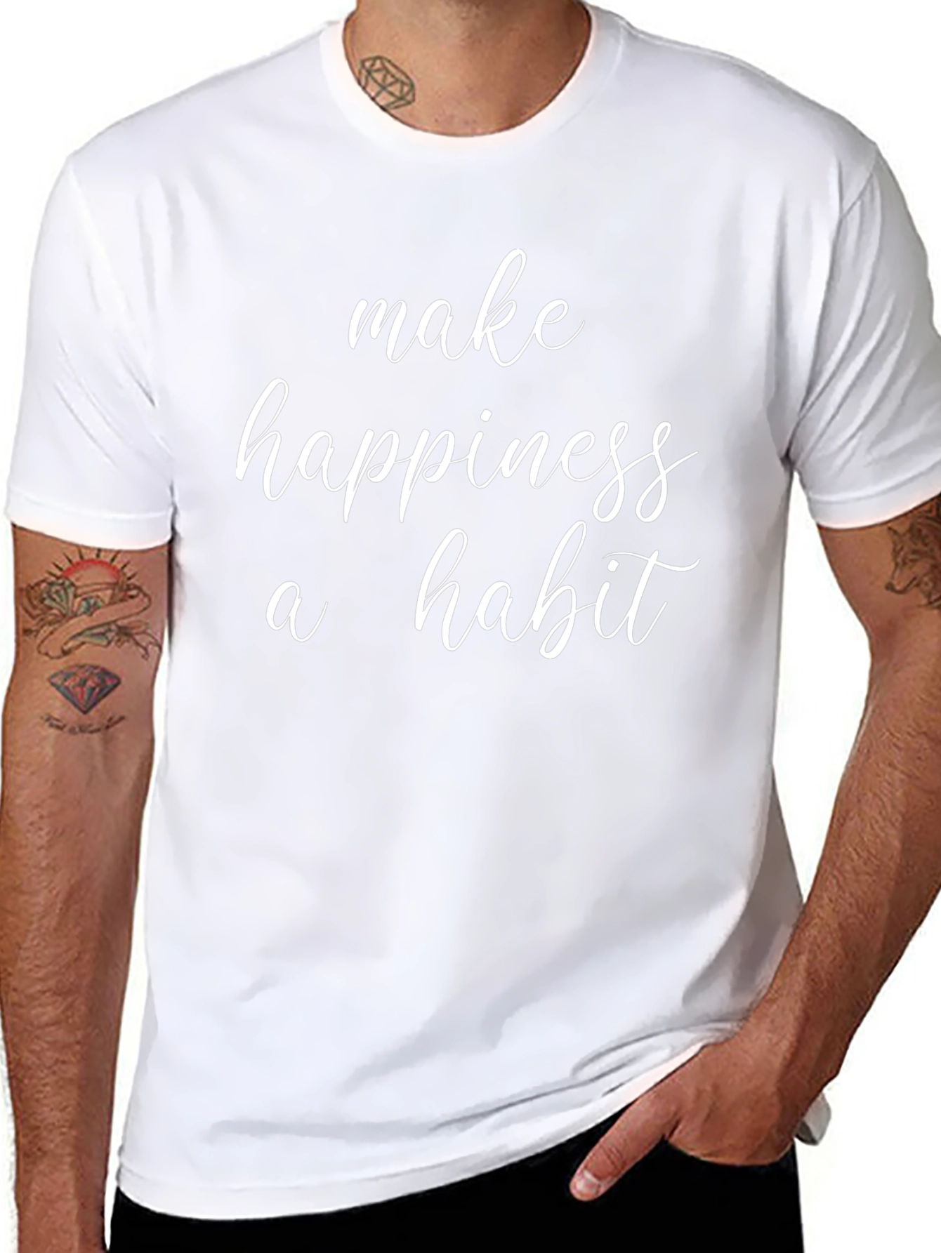 Make Happiness a Habit - Casual Graphic Tee