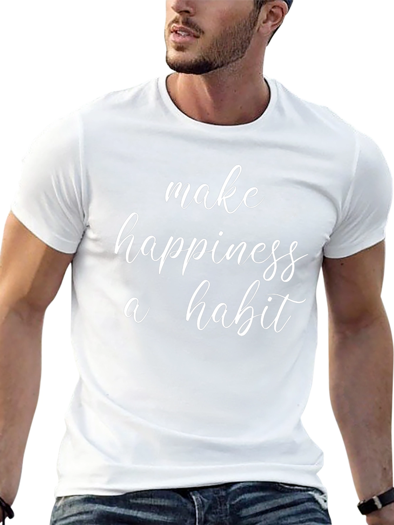 Make Happiness a Habit - Casual Graphic Tee