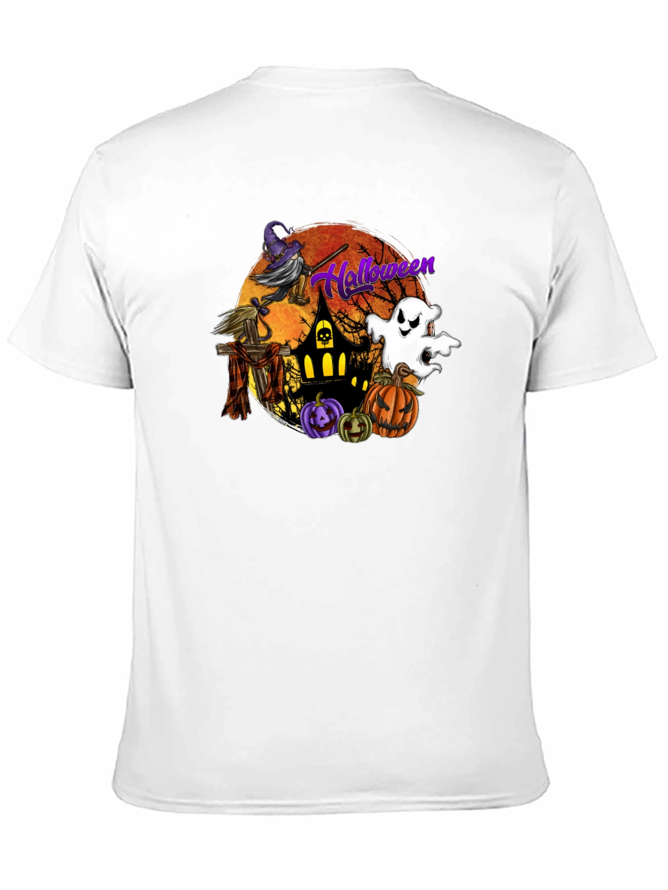 Halloween Witch and Ghost Graphic Tee