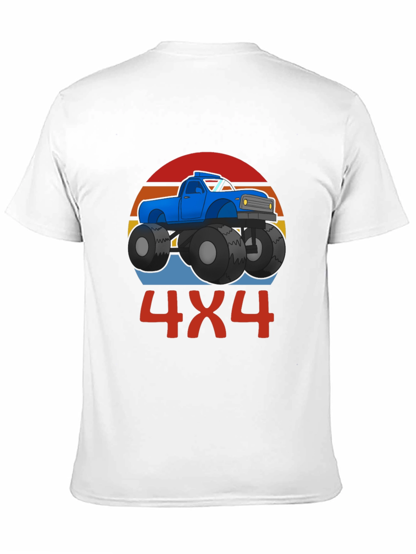 4x4 Monster Truck Graphic Tee - Black Cotton Blend