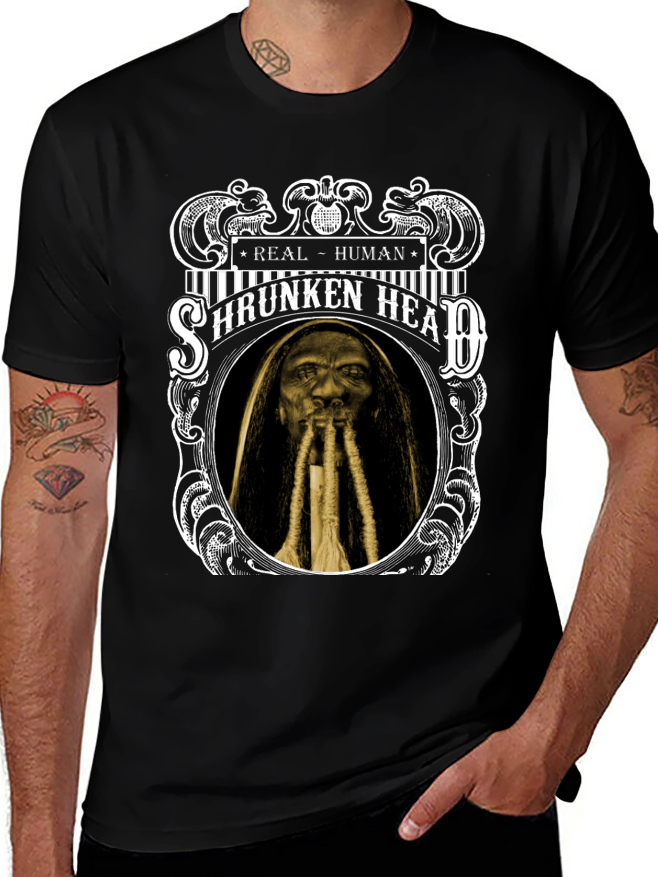 Shrunken Head Graphic T-Shirt - Real Human Tee