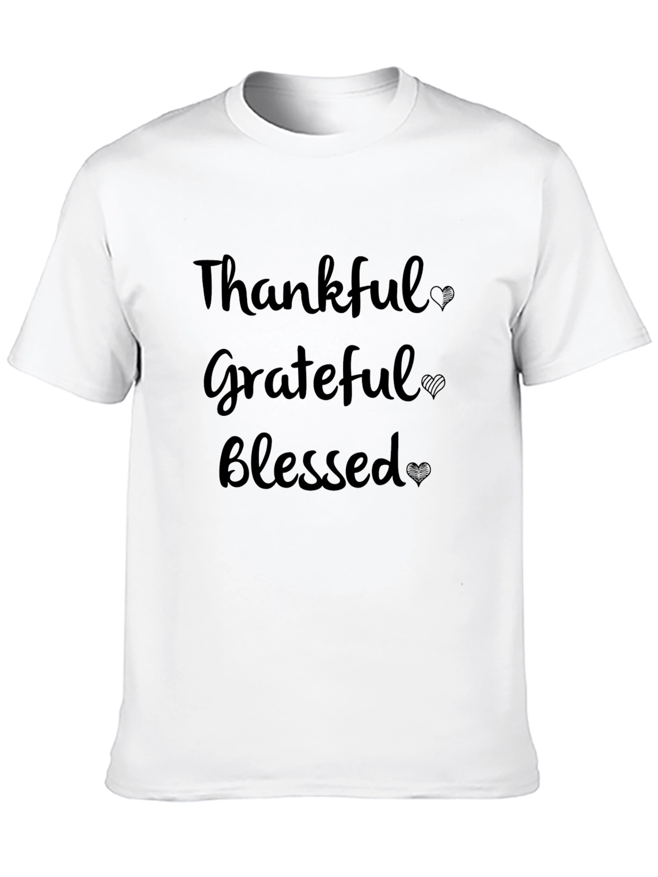 Thankful Grateful Blessed Black T-Shirt
