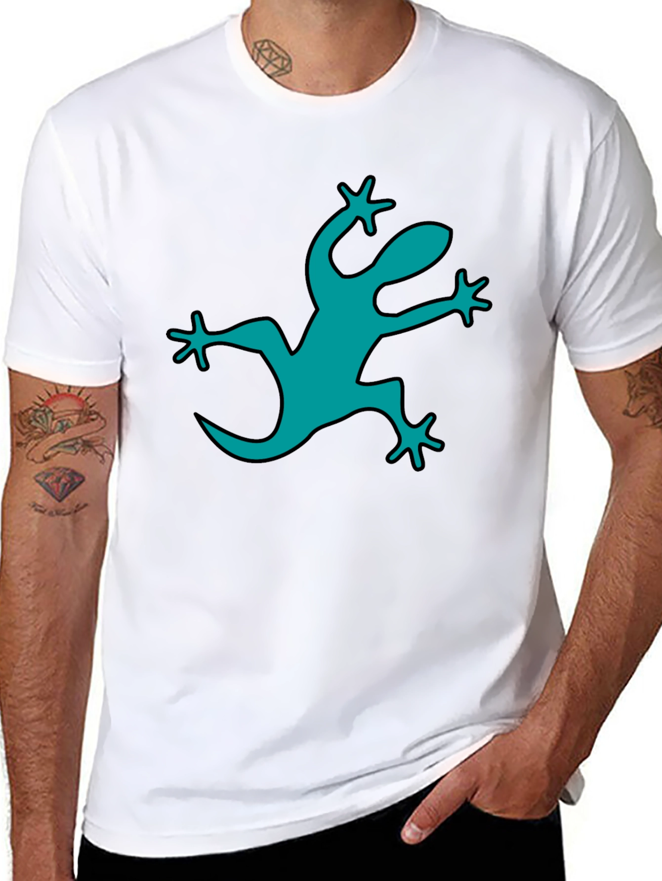 Cool Gecko Graphic Black T-Shirt