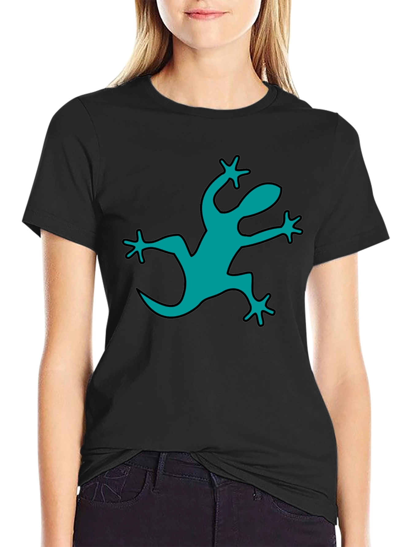 Cool Gecko Graphic Black T-Shirt