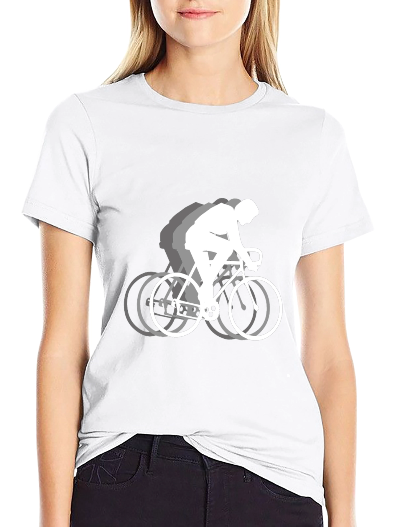 Mens Black Bicyclist Graphic T-Shirt