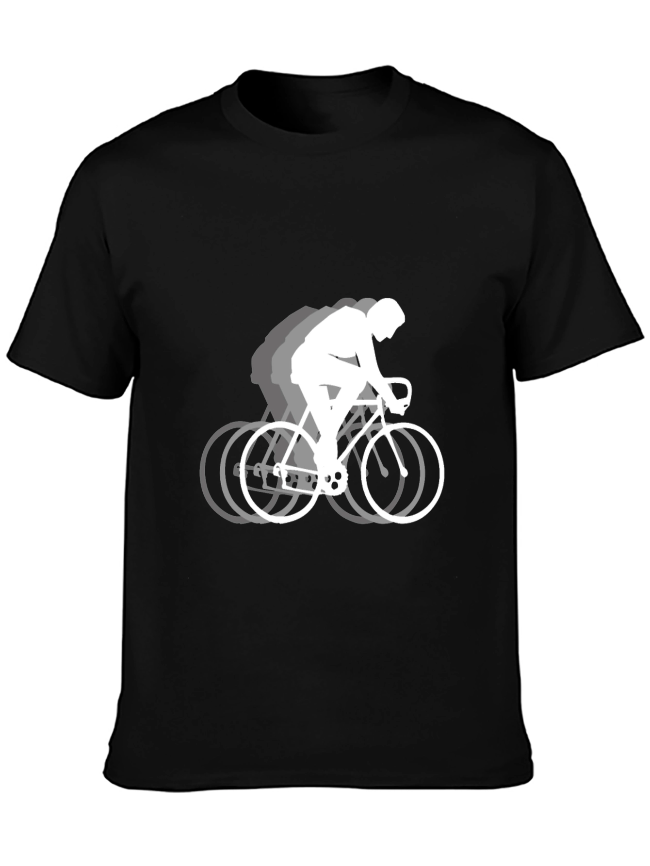 Mens Black Bicyclist Graphic T-Shirt