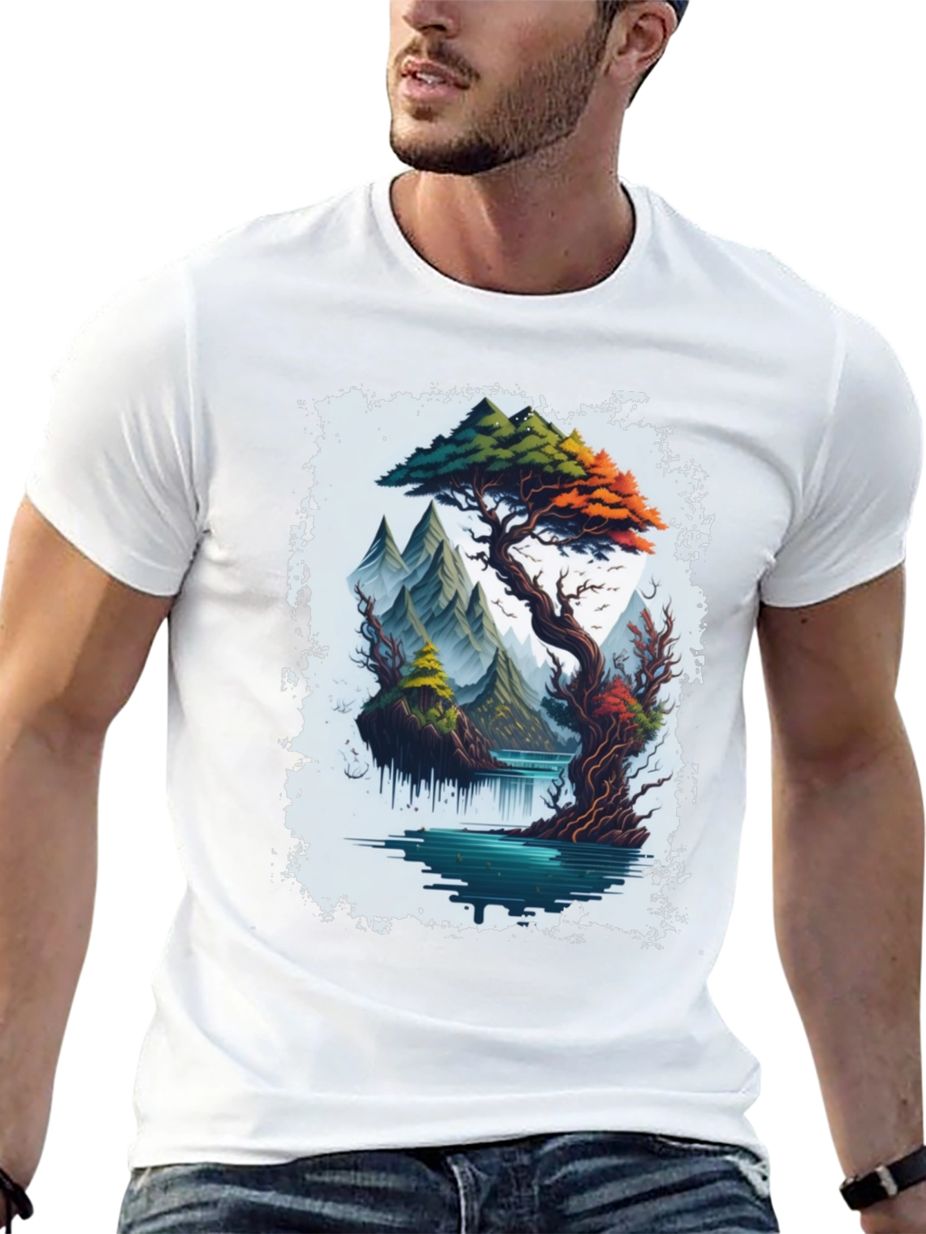 Scenic Mountain Landscape Graphic Tee