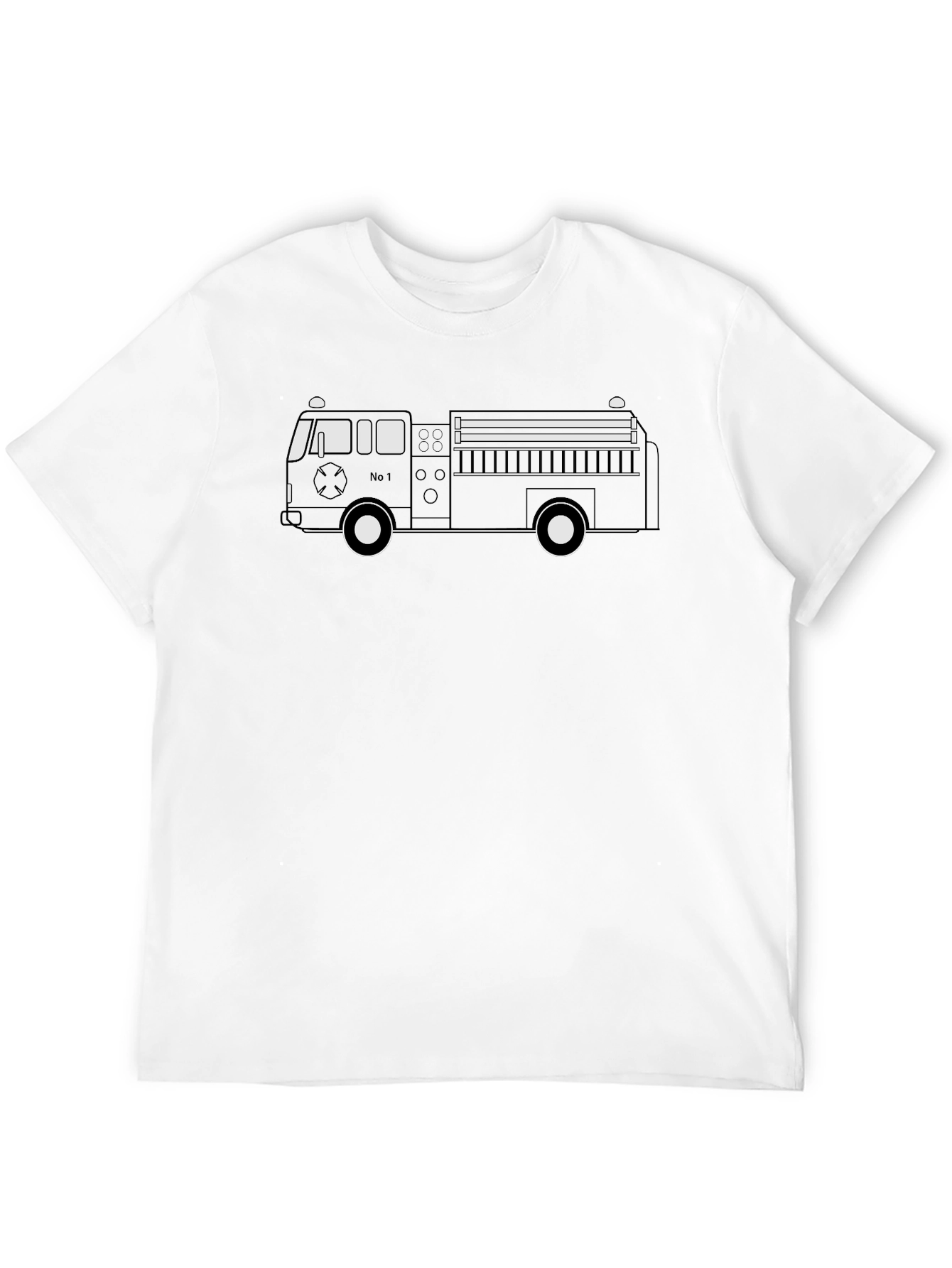 Fire Truck T-Shirt - Black Cotton Tee