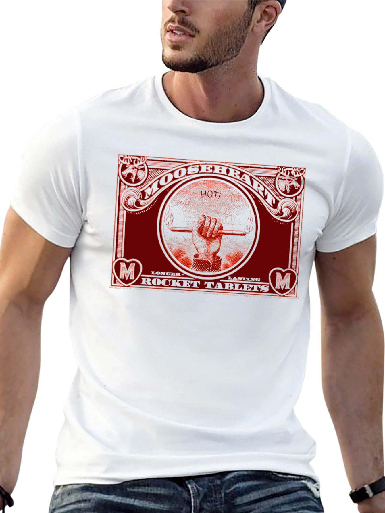 Mooseheart Rocket Tablets Graphic T-Shirt