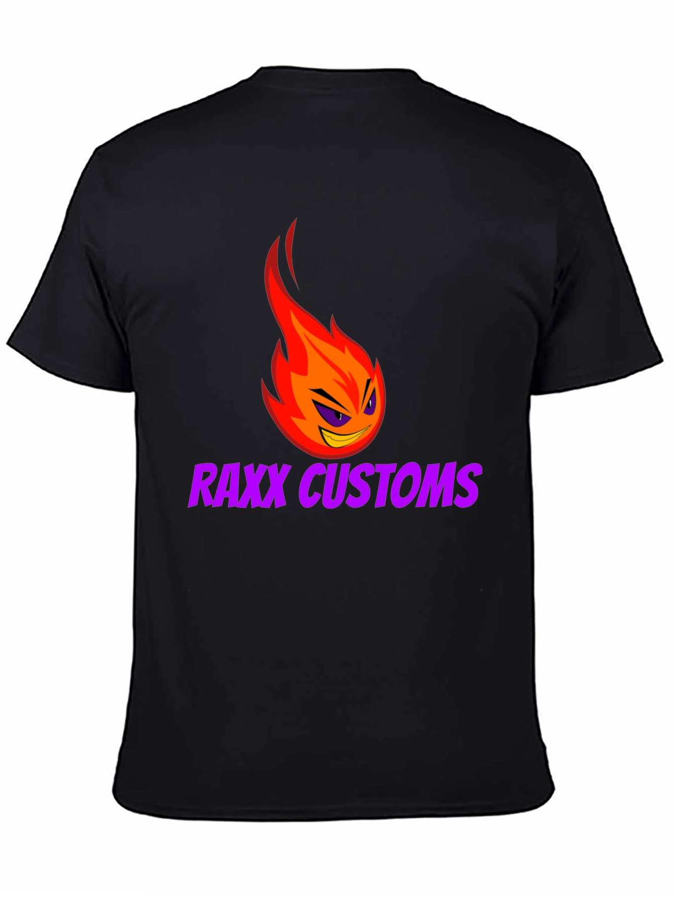 Raxx Customs Graphic Tee - Flame Logo Black T-Shirt