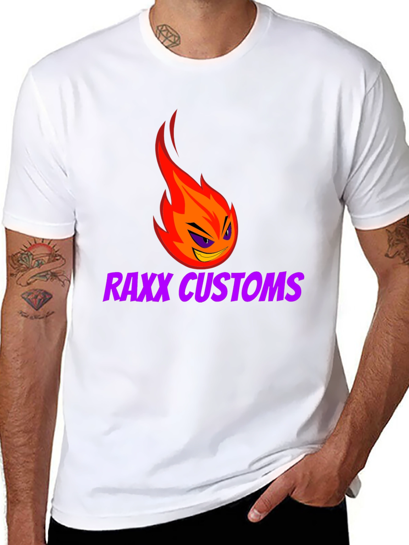 Raxx Customs Graphic Tee - Flame Logo Black T-Shirt