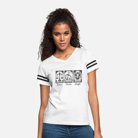 Zodiac Trio Tarot Tee – Libra, Sagittarius & Tauru