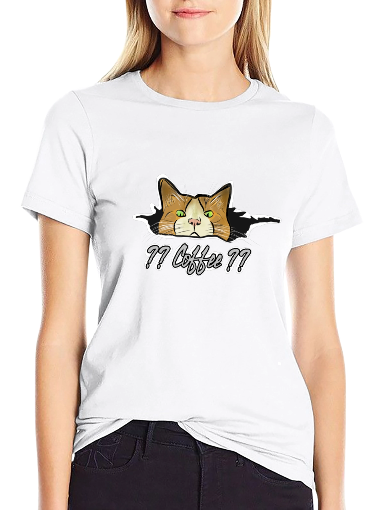 Coffee Cat T-Shirt - Funny Graphic Tee