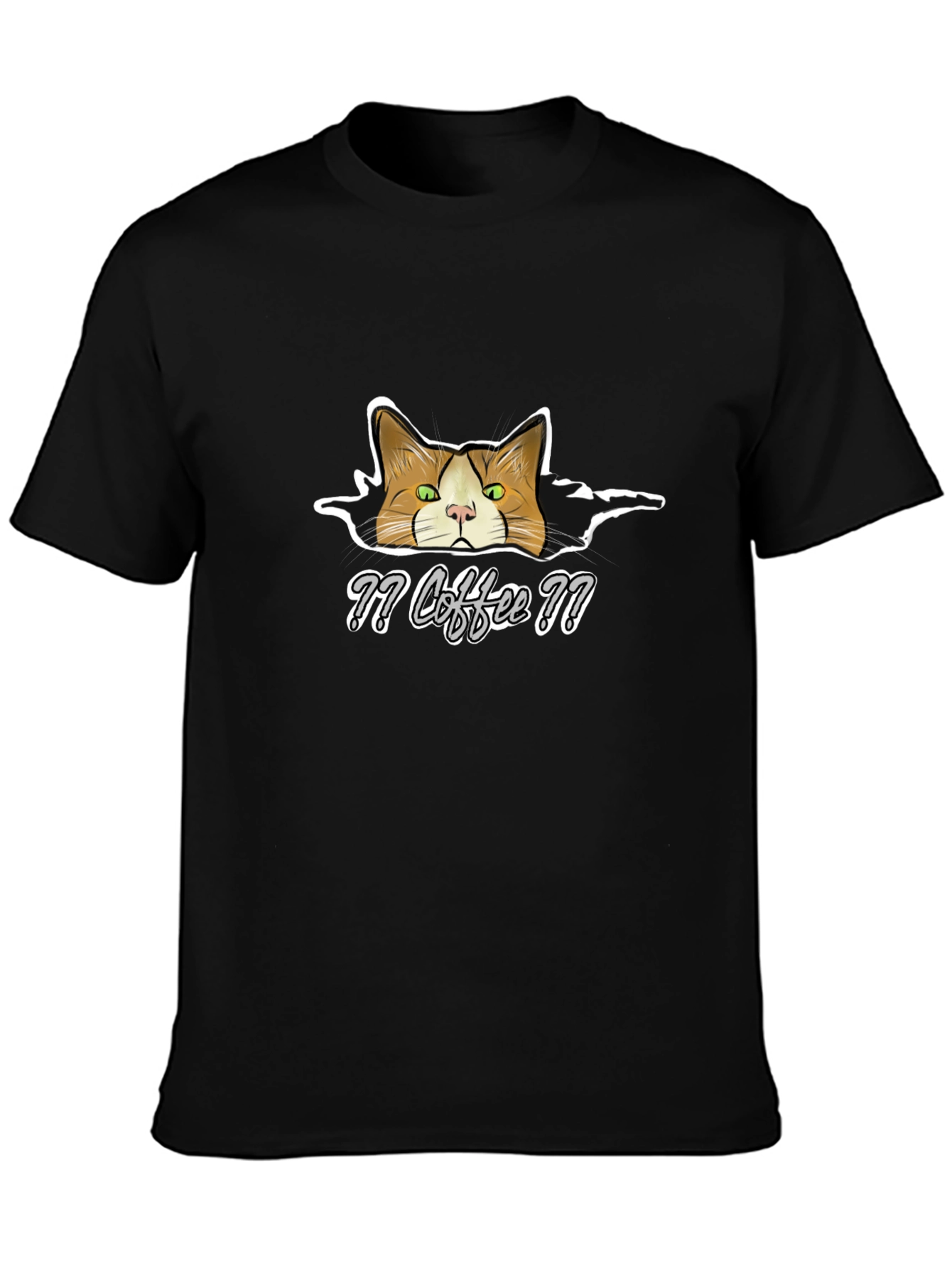 Coffee Cat T-Shirt - Funny Graphic Tee
