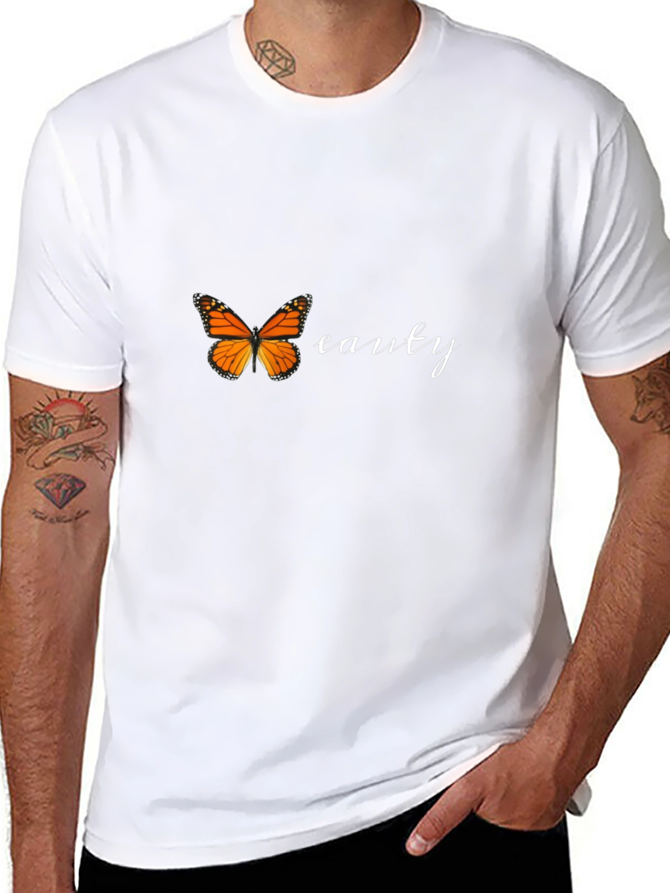 Butterfly Beauty Graphic Tee - Stylish Black T-Shirt