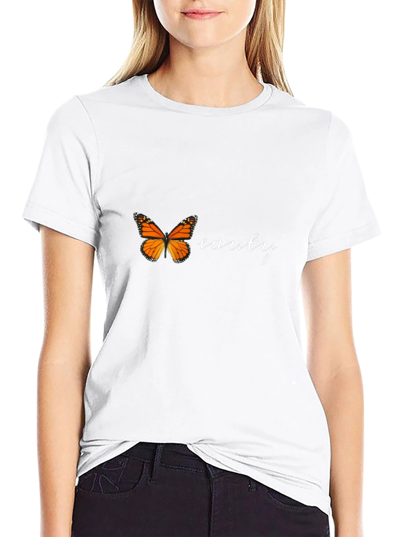 Butterfly Beauty Graphic Tee - Stylish Black T-Shirt