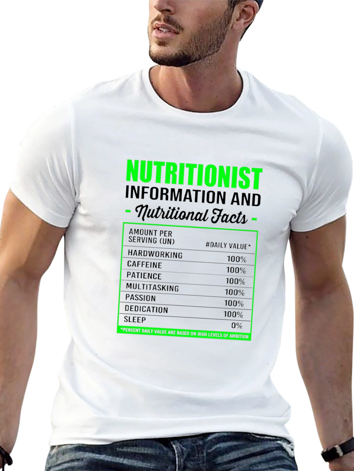 Nutritionist Facts Black Graphic T-Shirt